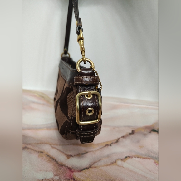 Coach Zoe Signature Wristlet Mini Handbag Brown Chocolate Y2K - Picture 6 of 16